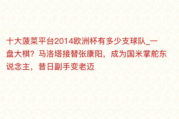十大菠菜平台2014欧洲杯有多少支球队_一盘大棋？马洛塔接替张康阳，成为国米掌舵东说念主，昔日副手变老迈
